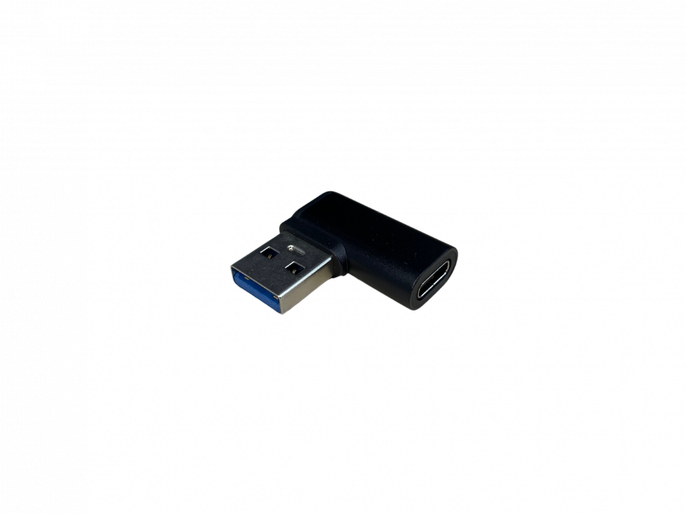 Zahnutá 90° redukce USB-C Female na USB-A Male