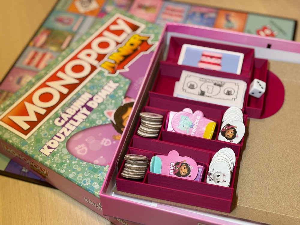 Insert organizér pro Monopoly Junior – Gábinin kouzelný domek (Gabby's Dollhouse)