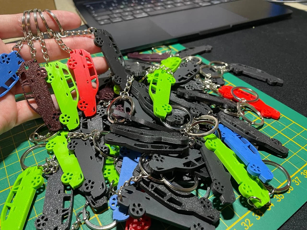 Car silhouette keyrings