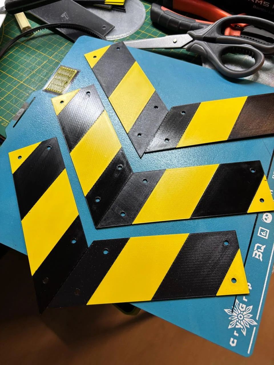 Warning mounting plates